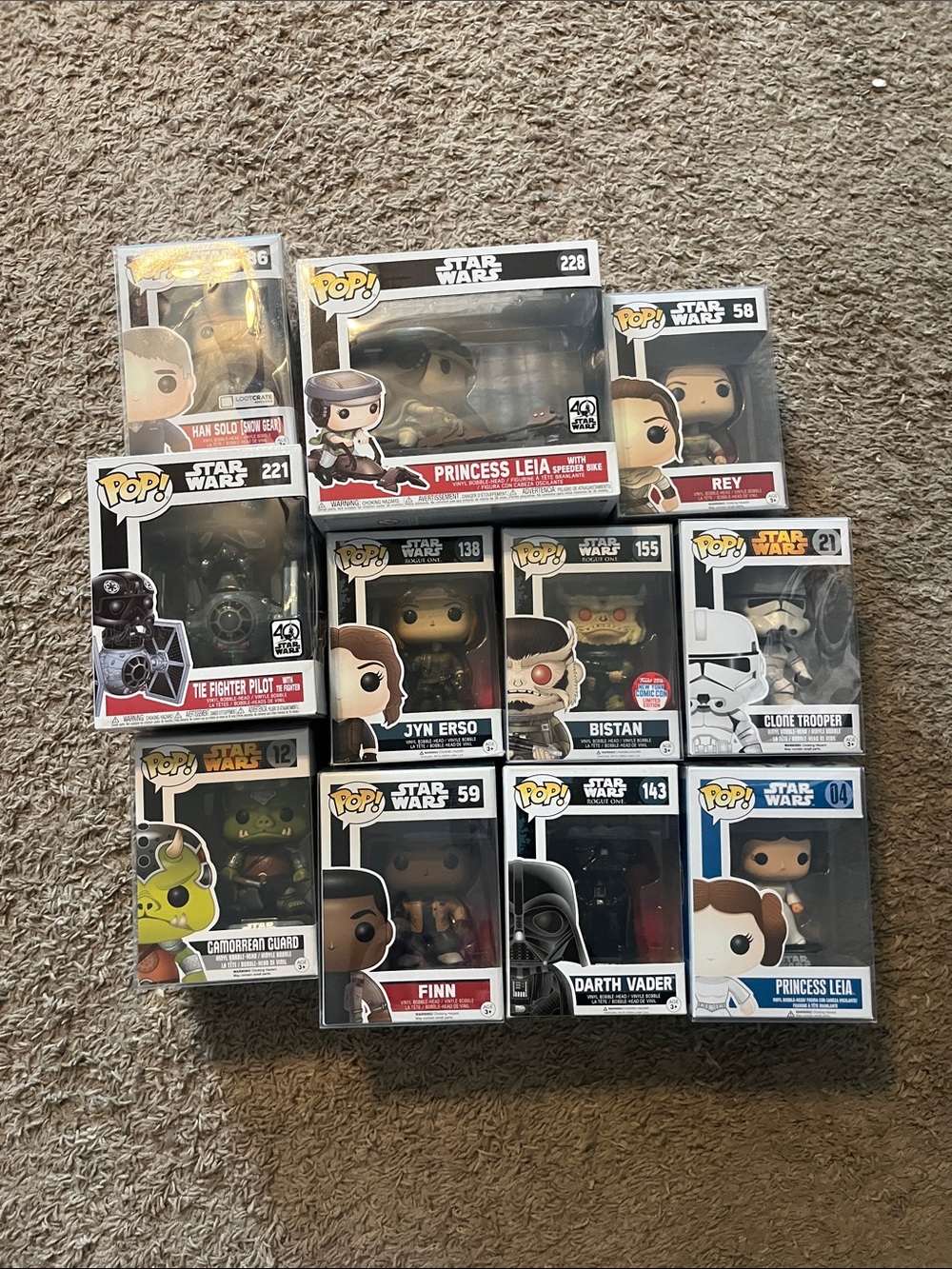 Funko Pop! Star Wars Assorted Figures - White, Black, Red, Brown